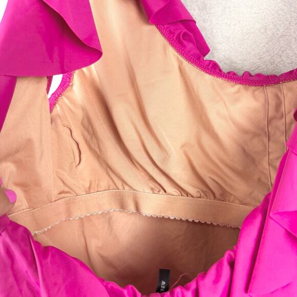 J. Crew Ruffle Scoopback One-Piece Swimsuit In Radiant Fuchsia Pink Plus Size 16 - Picture 11 of 14